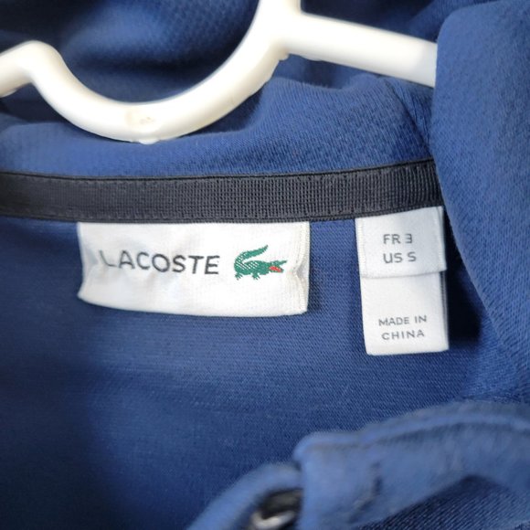 Lacoste 1/4 Zip Hoodie Men's Size S Drawstring Waist Pockets Hooded Blue - Picture 8 of 15